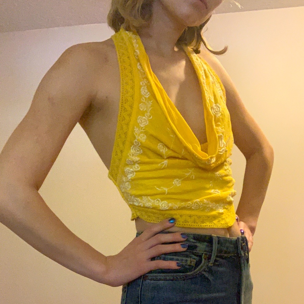 Free people How’s It Going Halter Top. Worn once, excellent condition